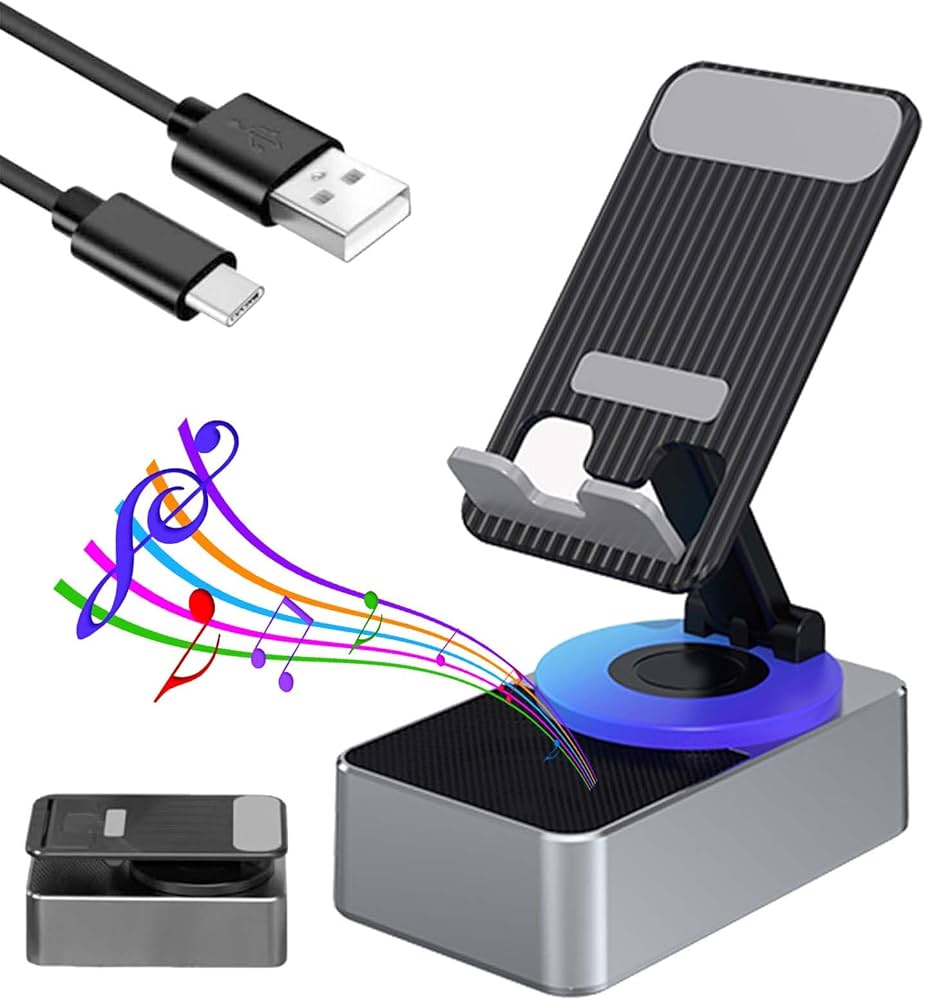 3-in-1 Mobile Stand with Bluetooth Speaker & Power Bank
