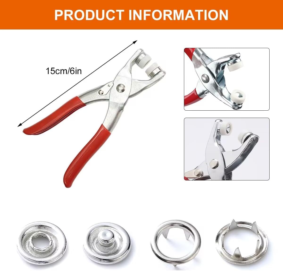 Hand Pressure Pliers For Prong Snap Button (FREE 100 BUTTON)