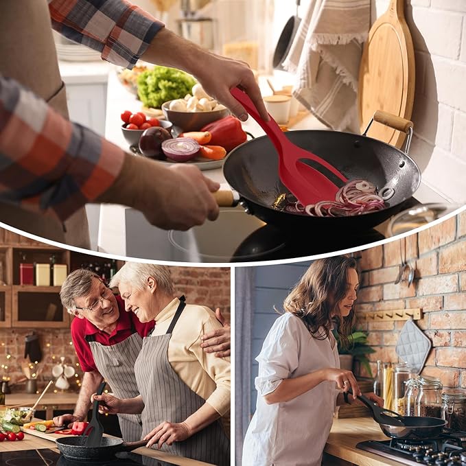 2 in 1 Grip and Flip Spatula Tongs