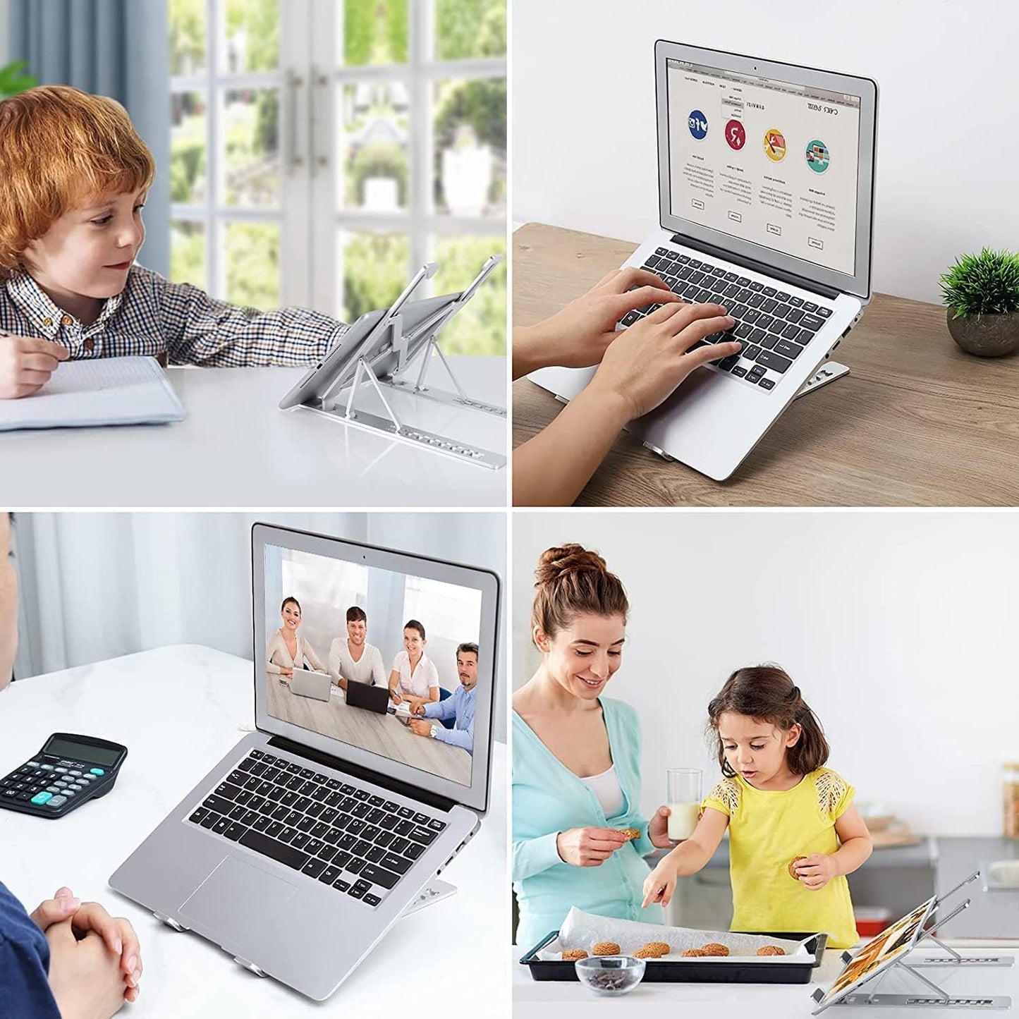 Laptop Stand, Foldable and Ventilated, 10 Levels Adjustment, Ergonomic Cooler Compatible