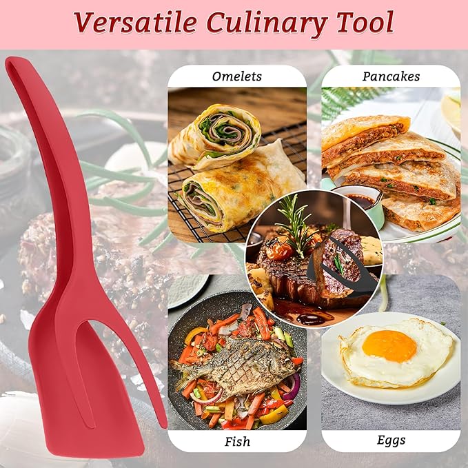 2 in 1 Grip and Flip Spatula Tongs