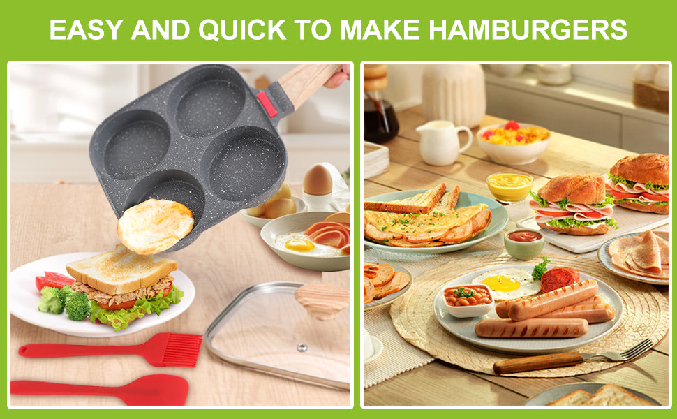 Cup Egg Frying Pan for Breakfast, Pancake, Hamburger & Sandwiches