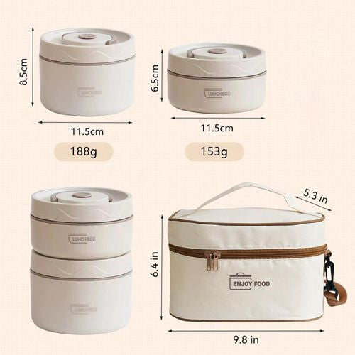 Portable Thermal Lunch Box with Bag (4 pcs Set)