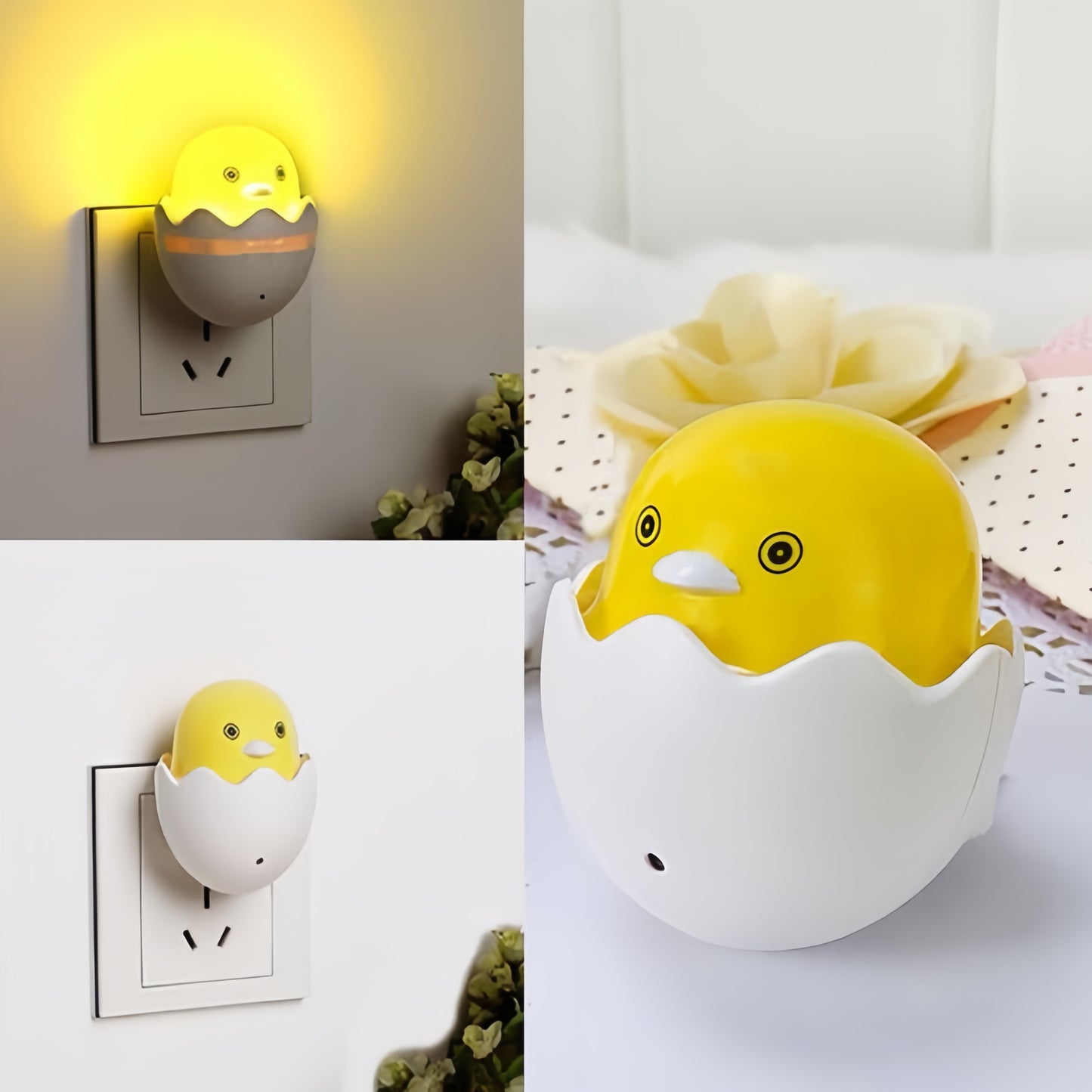Best Quality Small Yellow Duck Shaped LED Night Light with Light Sensor