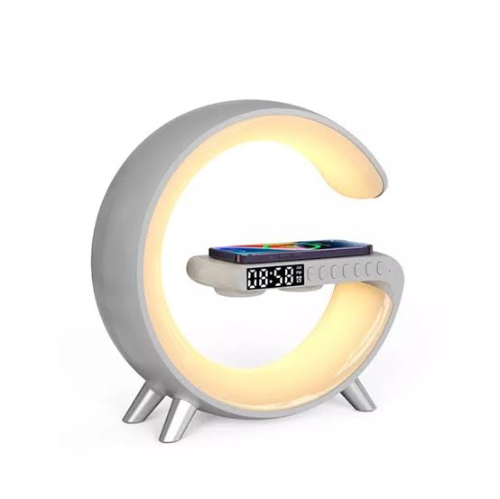 Multifunctional Wireless Charger Alarm Clock Speaker RGB Light Fast Charging Station for iPhone & Samsung