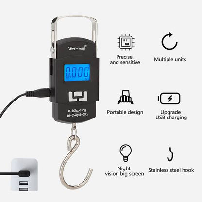 Portable Electronic Scale - Digital Weight Machine 50KG (Black)