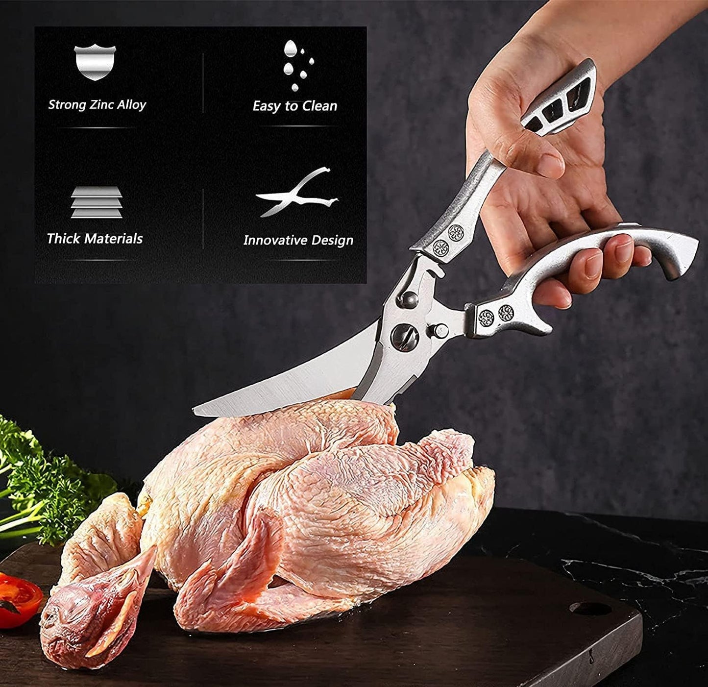 Kitchen Scissors for Bones, Poultry, Meat, Fish, Food, Seafood, Barbecue, Etc