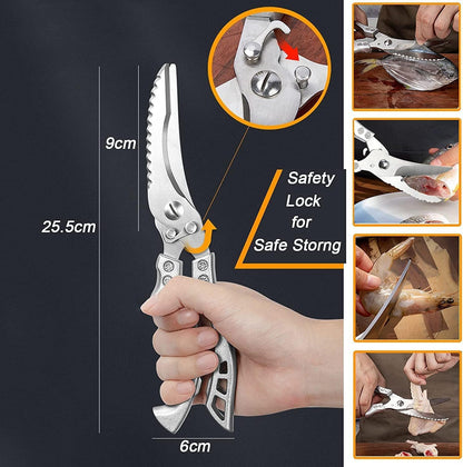 Kitchen Scissors for Bones, Poultry, Meat, Fish, Food, Seafood, Barbecue, Etc