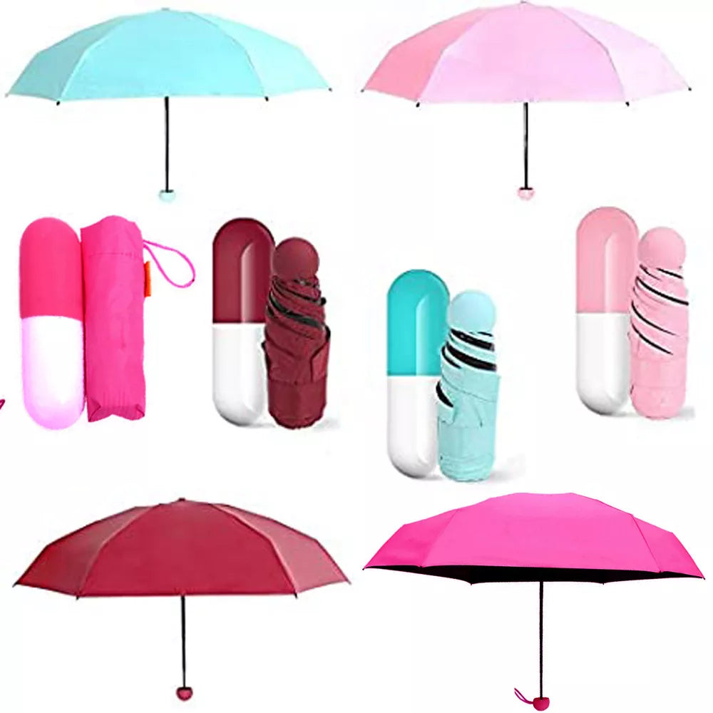 Multi Color Foldable Mini Cute Capsule Umbrella