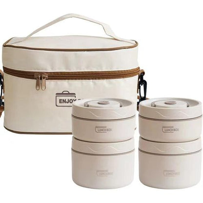 Portable Thermal Lunch Box with Bag (4 pcs Set)