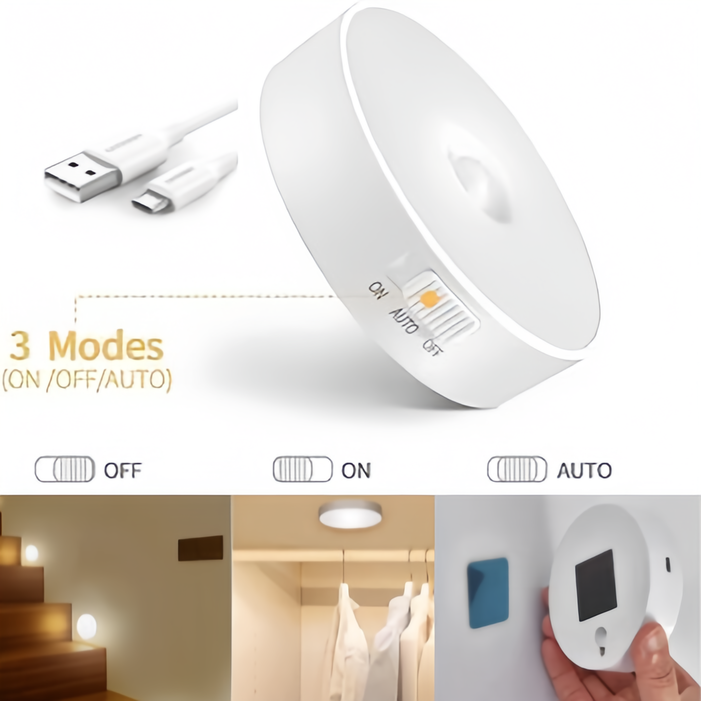 Motion Sensor Body Induction Light USB rechargeable
