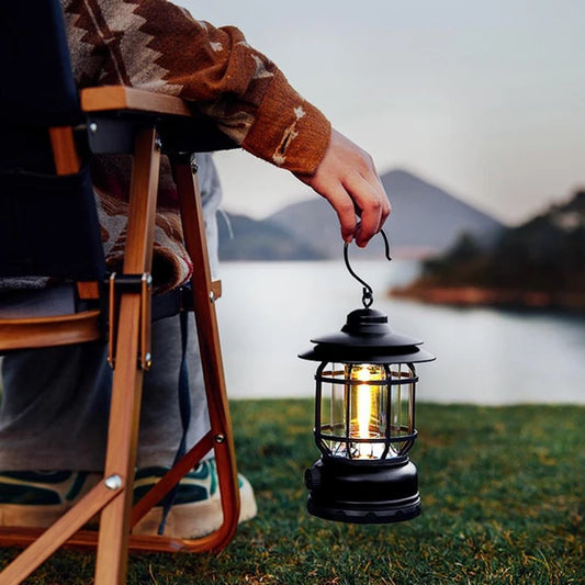 Outdoor Waterproof Camping Light USB Recharge Portable Lanterns Emergency Retro Lamp
