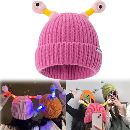 Cute Glowing Little Knit Hat with Little Monster