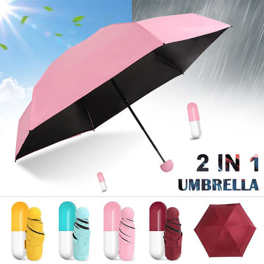 Multi Color Foldable Mini Cute Capsule Umbrella