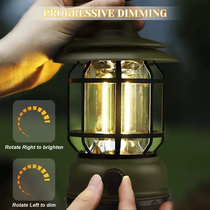 Outdoor Waterproof Camping Light USB Recharge Portable Lanterns Emergency Retro Lamp